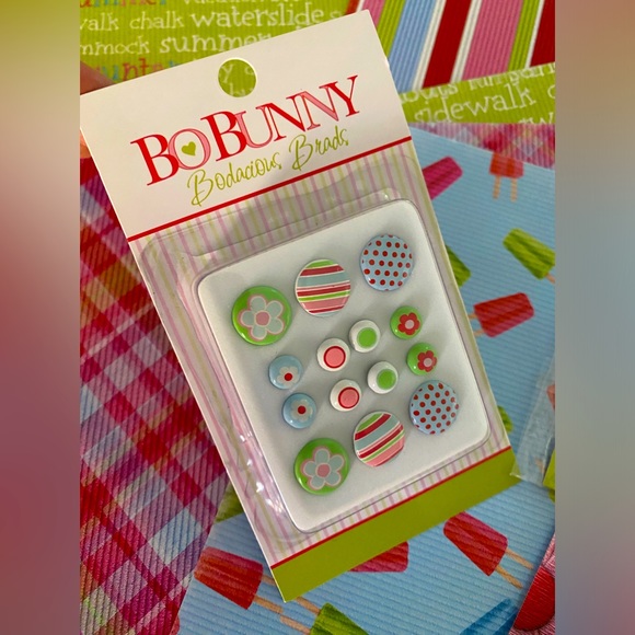 🌸 BO BUNNY “SWEET SUMMER” STICKERS & SCRAP PAPER BUNDLE. RETIRED DESIGN! - Picture 5 of 11